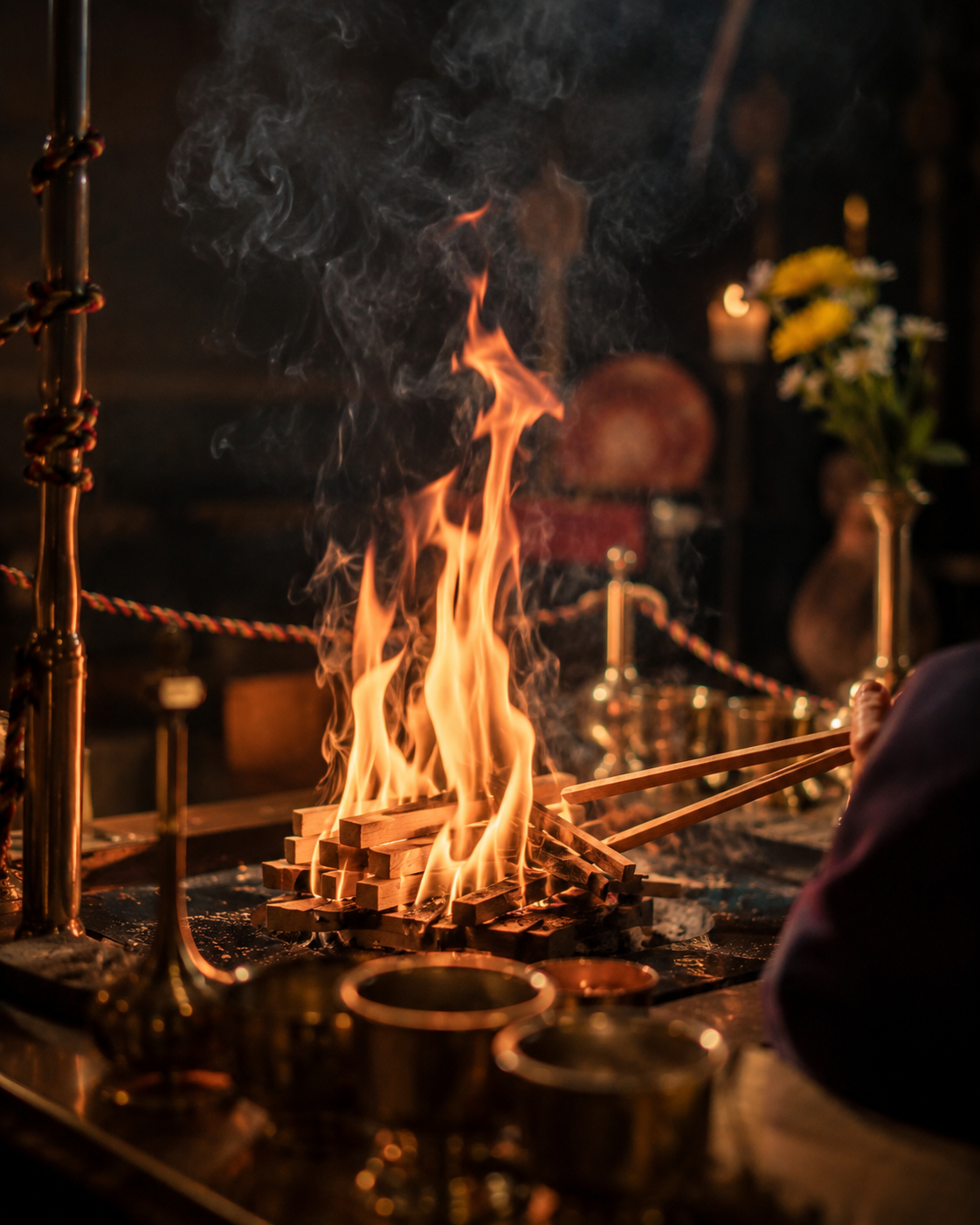 Goma fire ritual at a Japanese temple